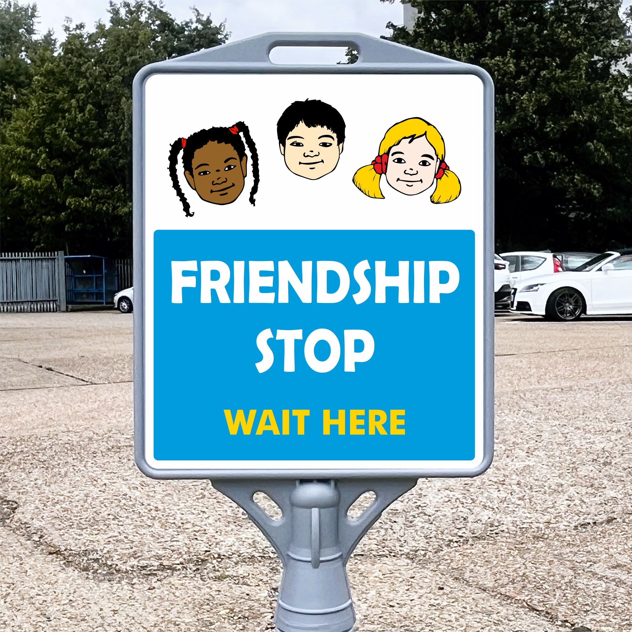 Freind Stop Sign Friendship Stop School Play Area Freestanding School Sign
