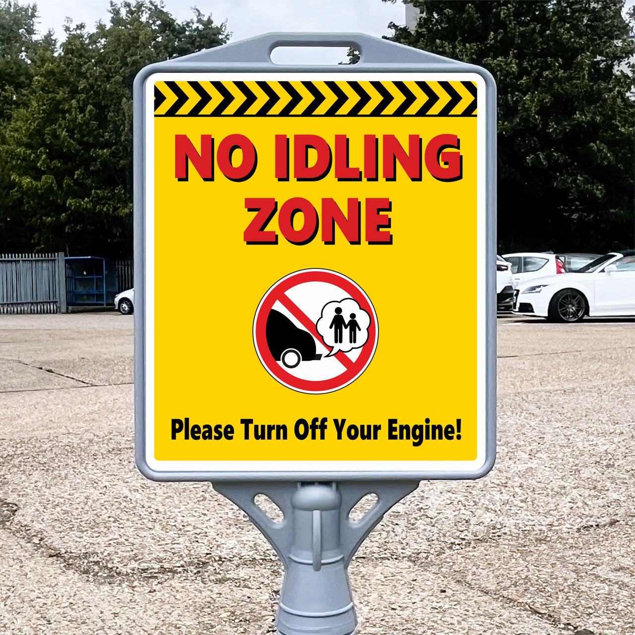 School No Idling Zone Freestanding School Sign