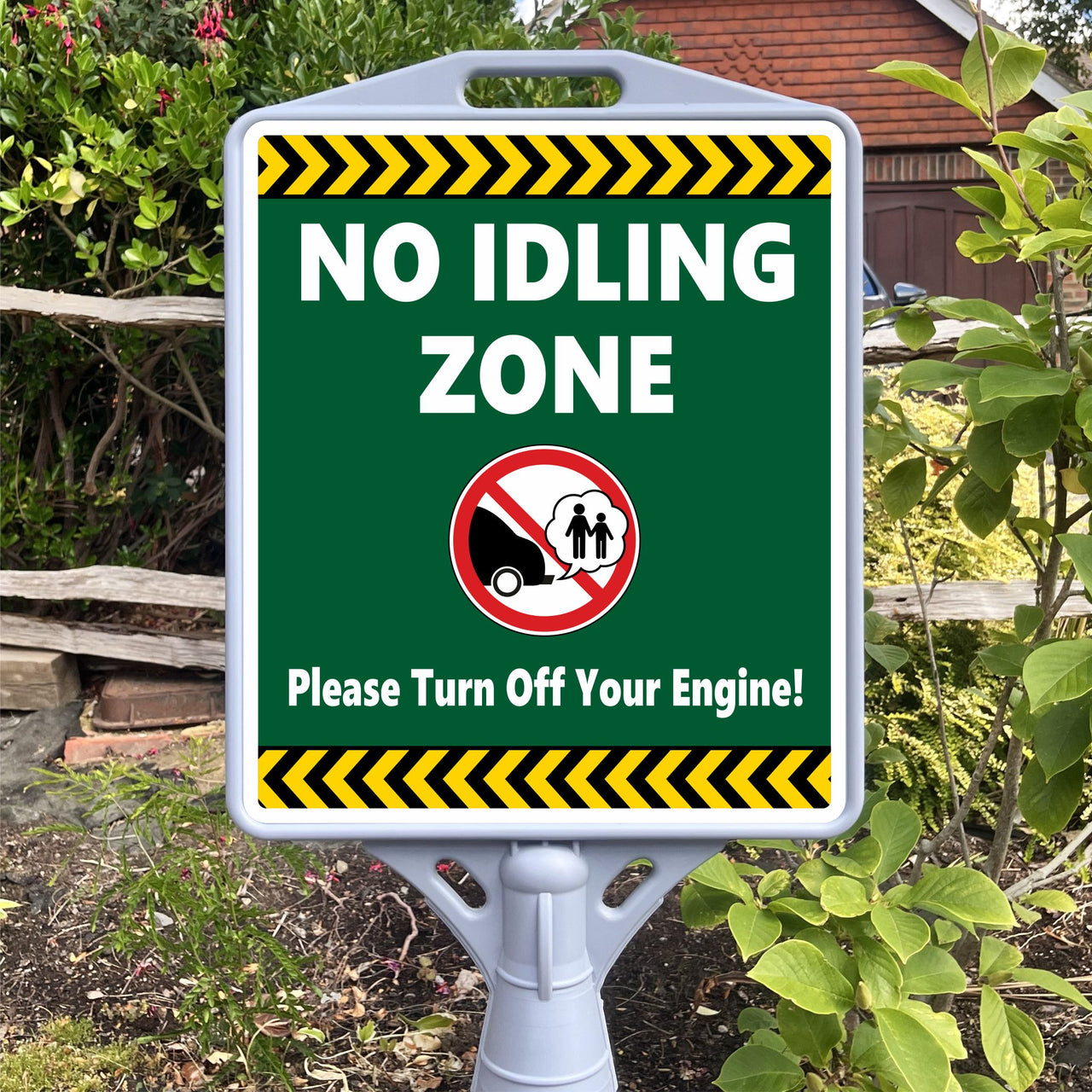 School No Idling Zone Freestanding School Sign