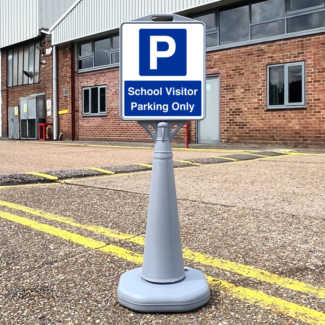 School Visitor Parking Only Freestanding School Sign