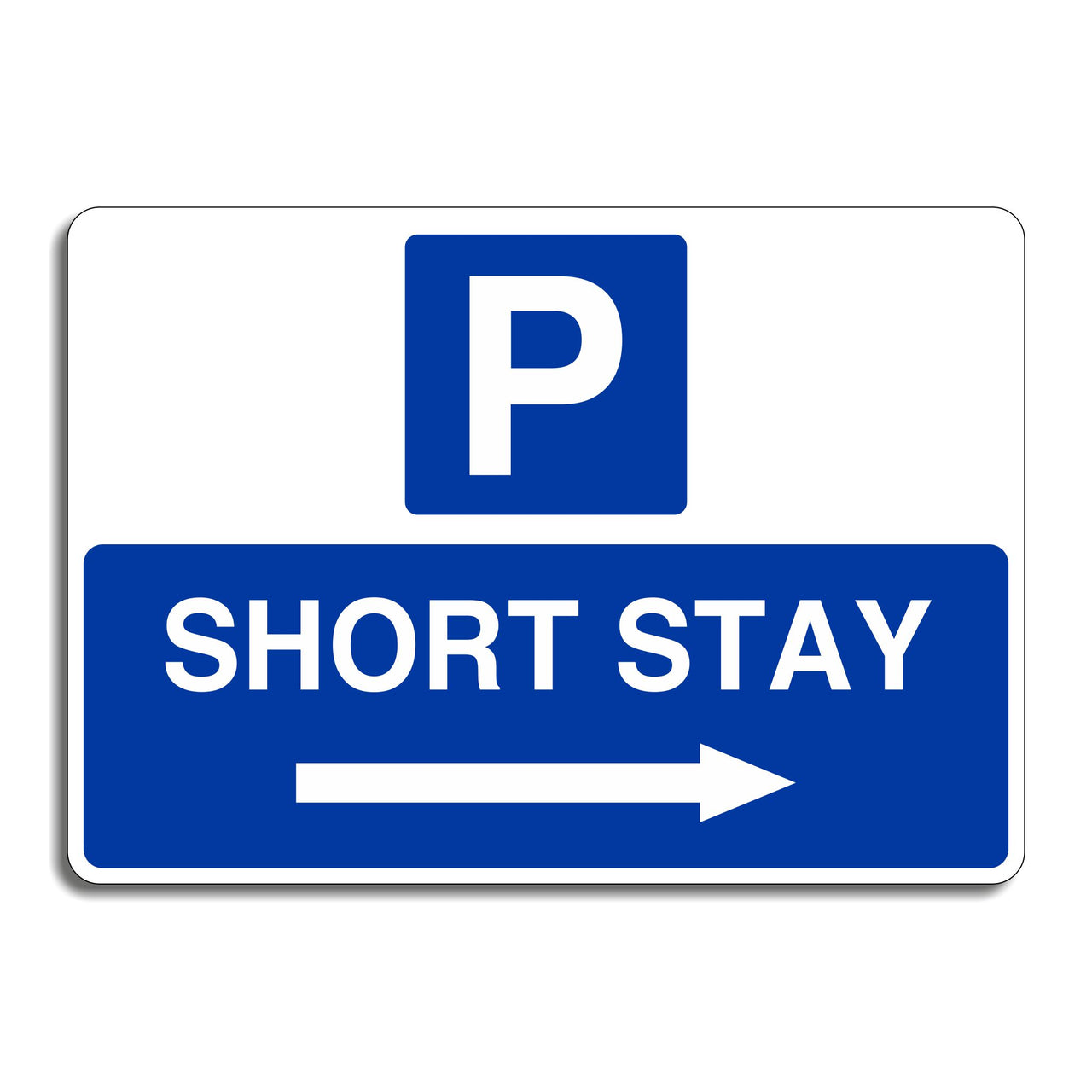 Short Stay Parking Sign with a Right Pointing Directional Arrow