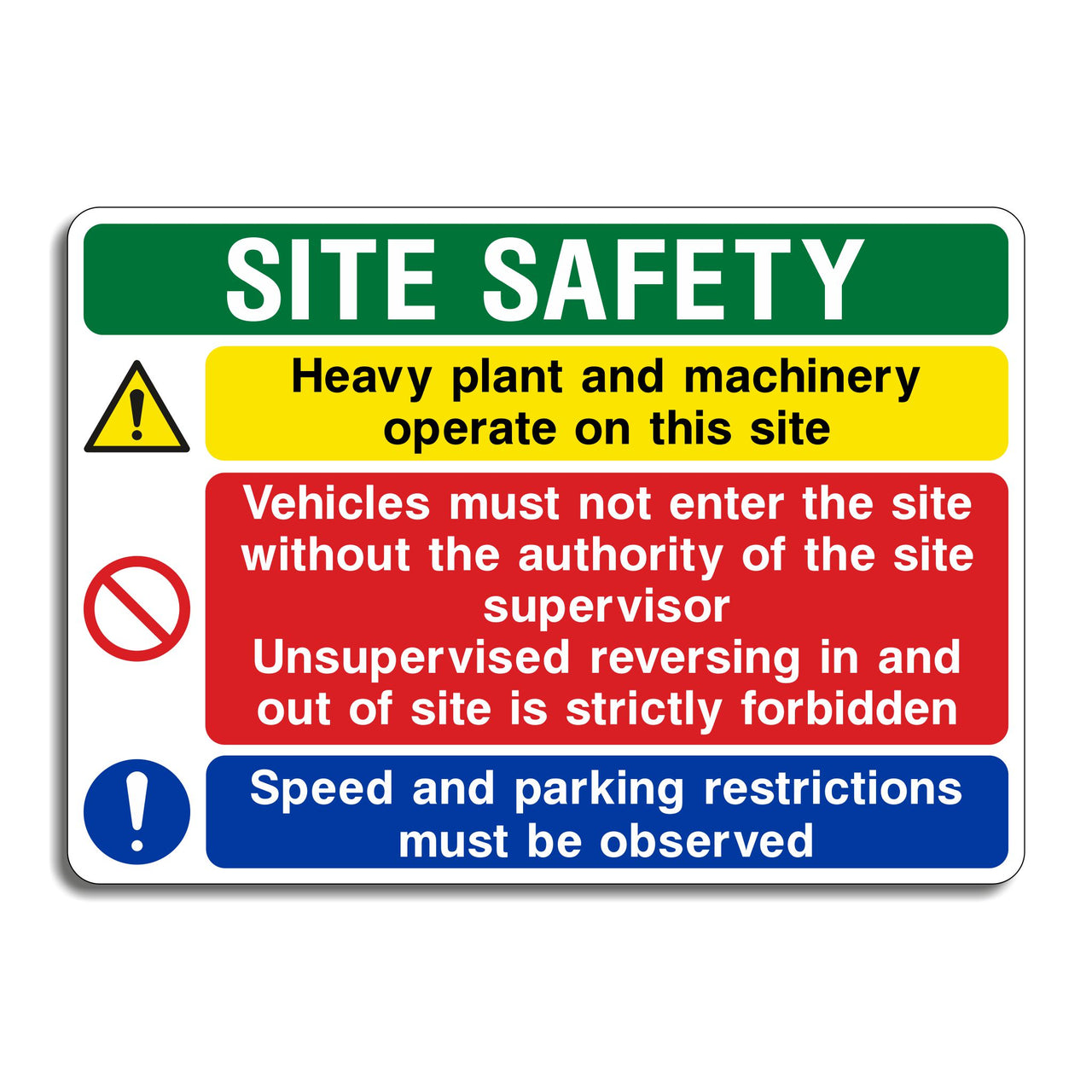 Site Safety Sign Heavy Plant on this Site Sign
