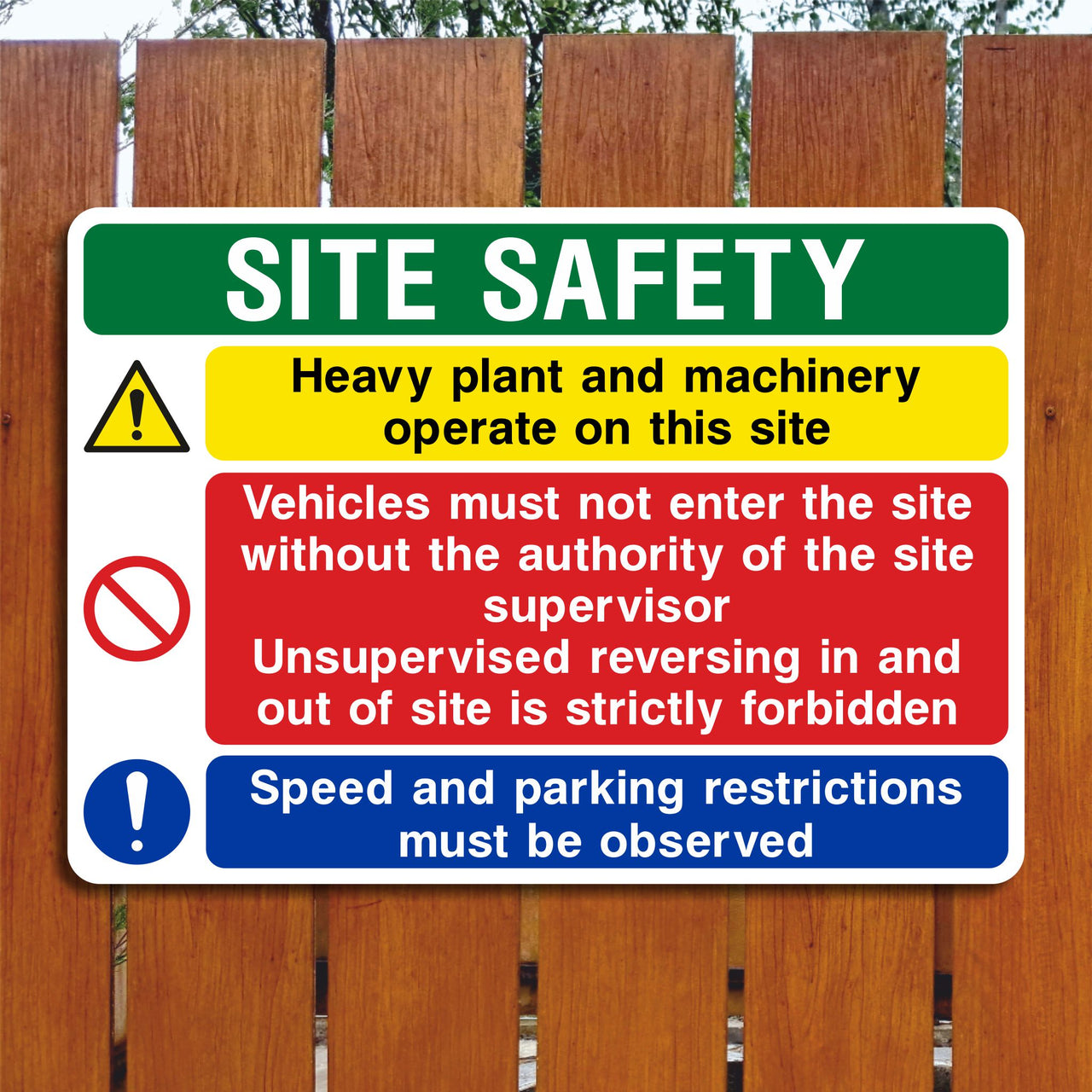 Site Safety Sign Heavy Plant on this Site Sign