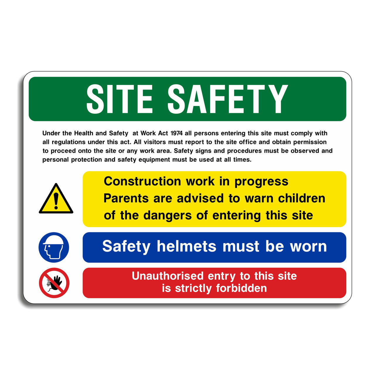Construction Site Safety Multi-Message Sign