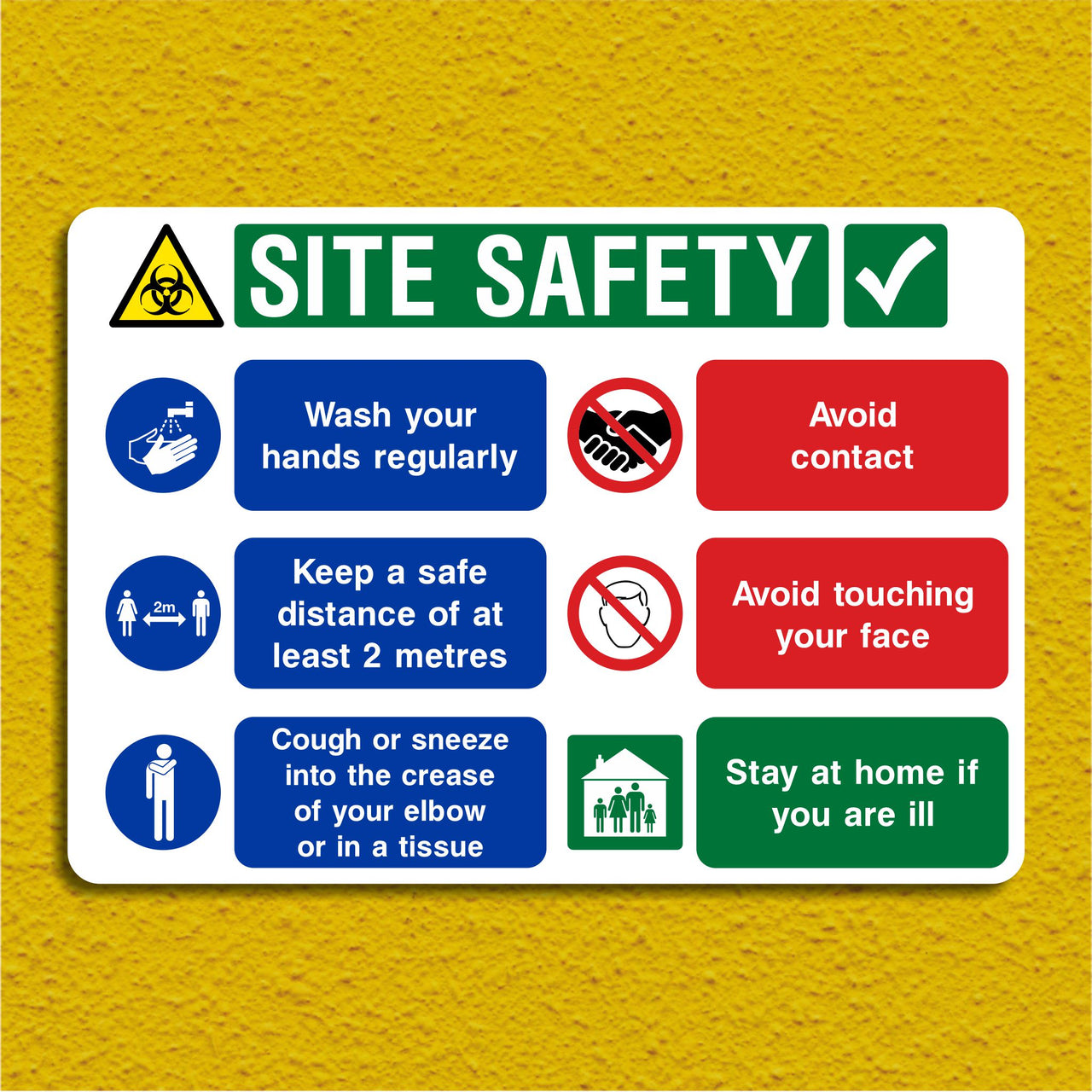 Site Safety Multi Message Sign - Infection Control