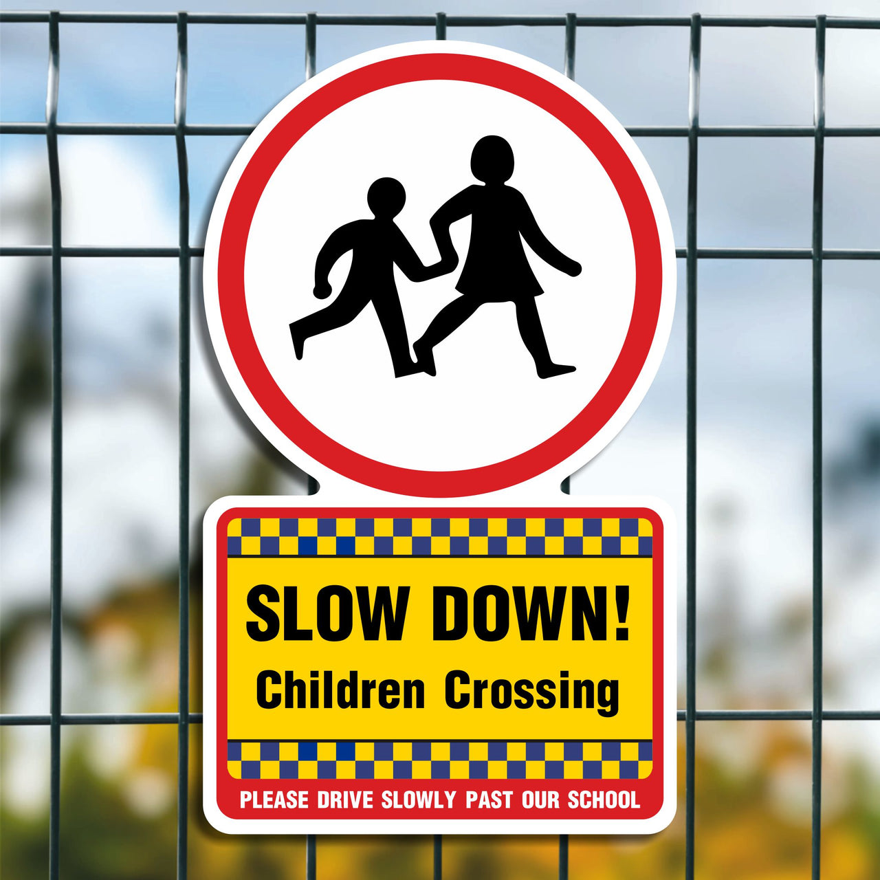 Slow Down Children Crossing Please Drive Slowly Past Our School Sign