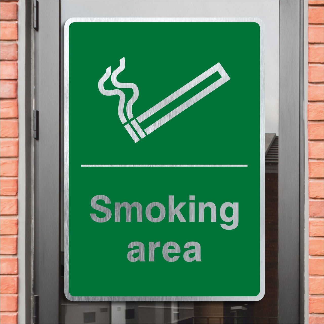 Brushed Aluminium Smoking Area Sign