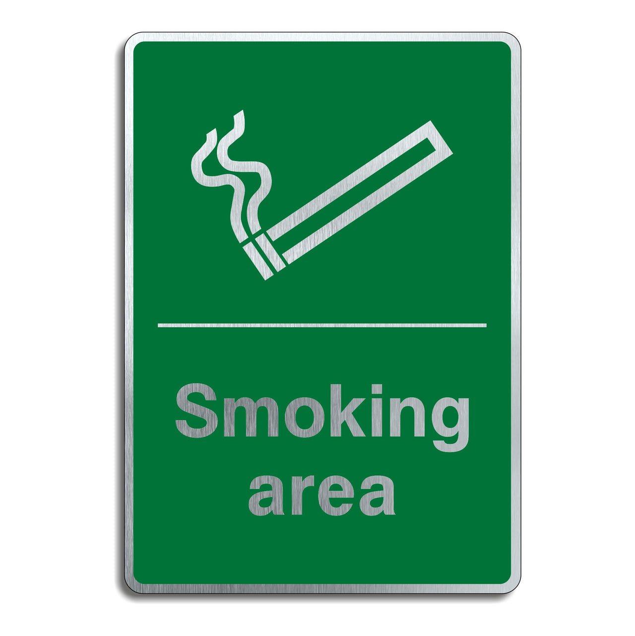 Brushed Aluminium Smoking Area Sign
