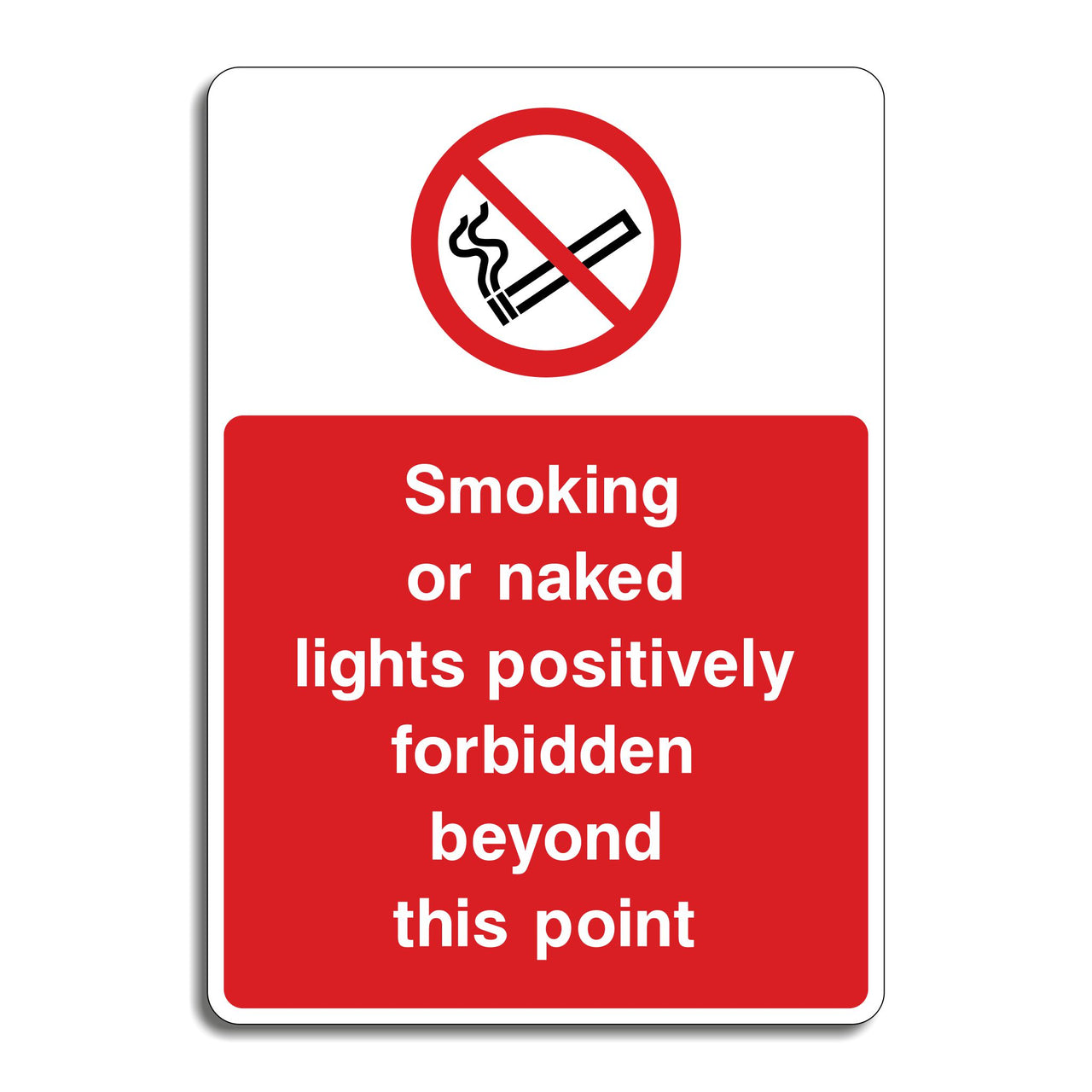 Smoking Or Naked Lights Positively Forbidden Beyond This Point Sign
