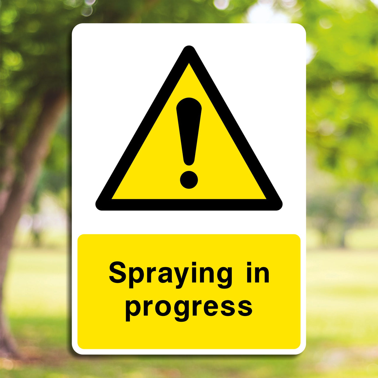 Spraying in Progress Sign