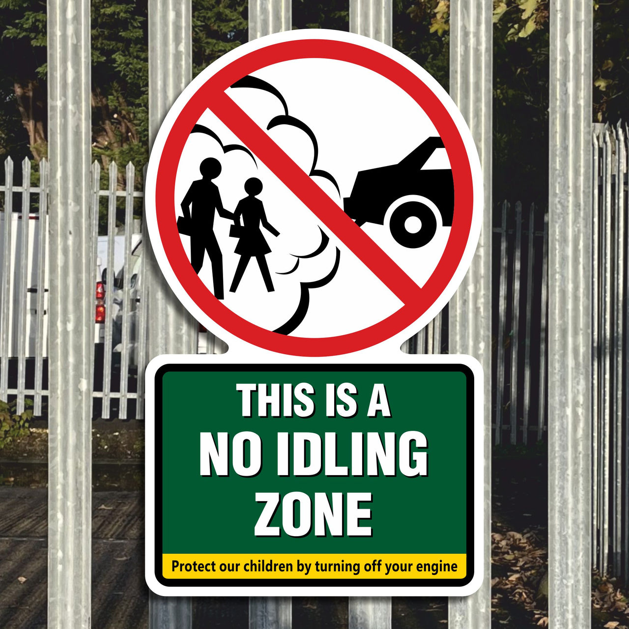 This Is A No Idling Zone Protect Our Children By Turning Off Your Engine Sign