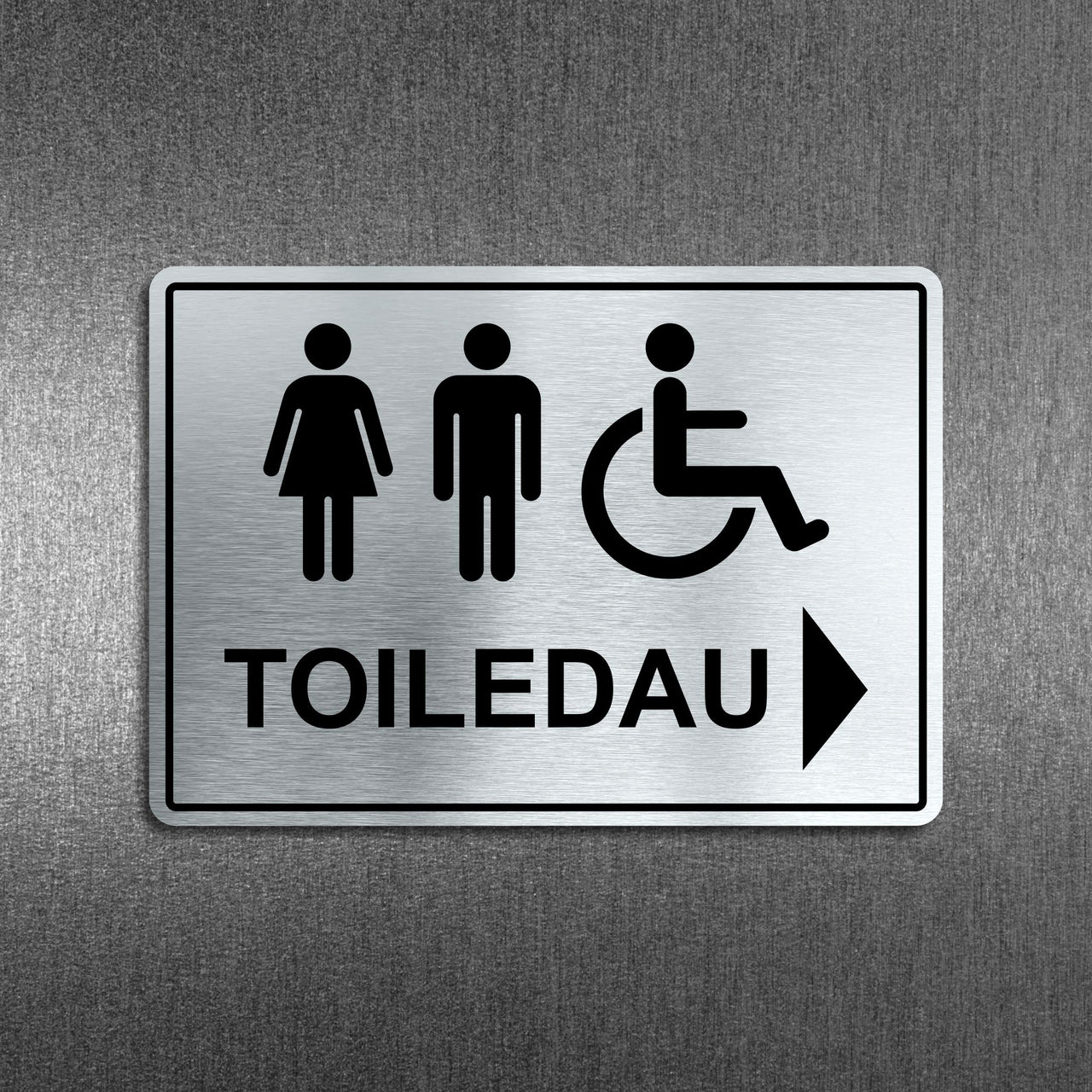 Toiledau - Welsh Language Unisex Toilet Sign With a Right Pointing Arrow