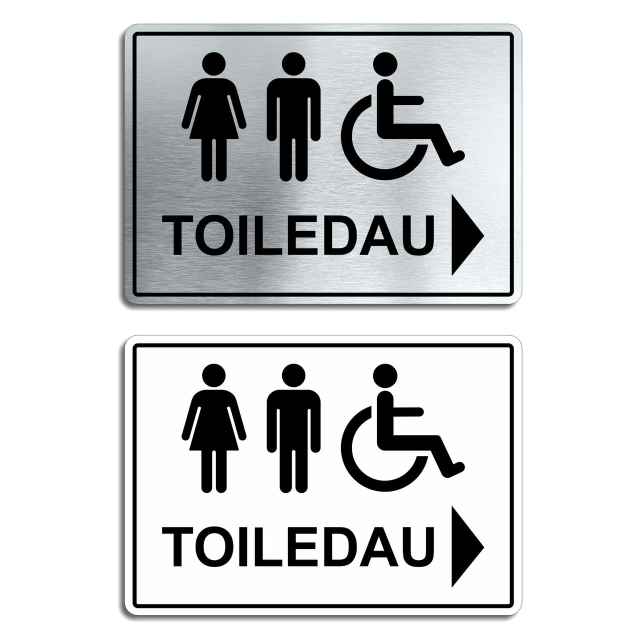 Toiledau - Welsh Language Unisex Toilet Sign With a Right Pointing Arrow