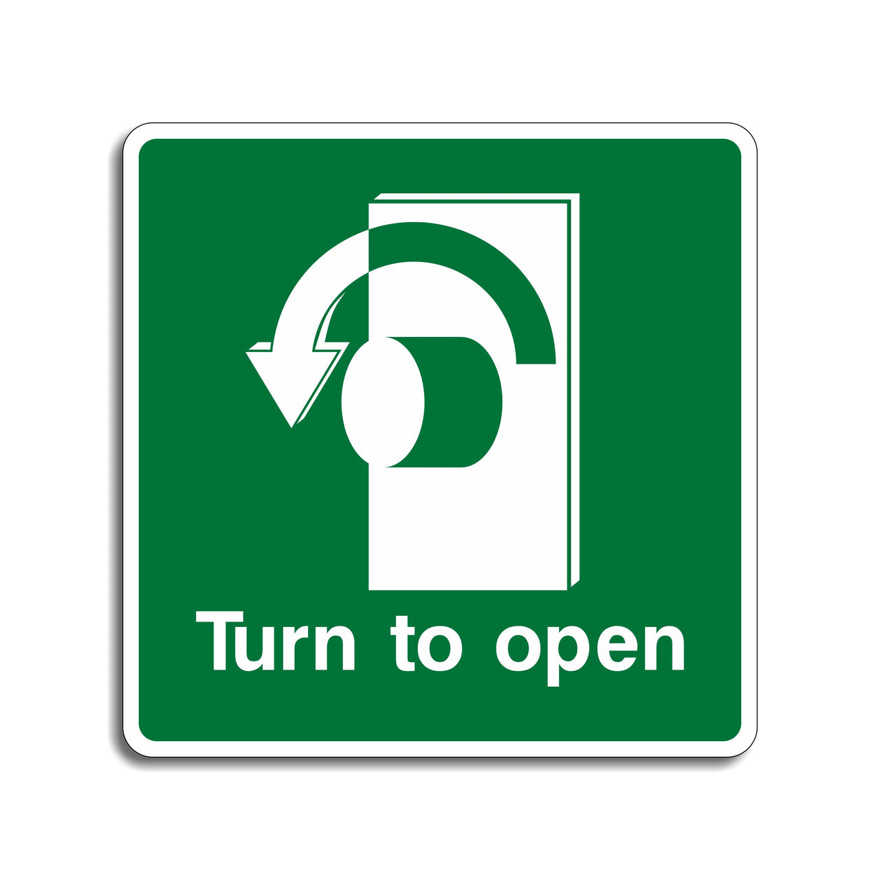 Turn Left to Open Sign