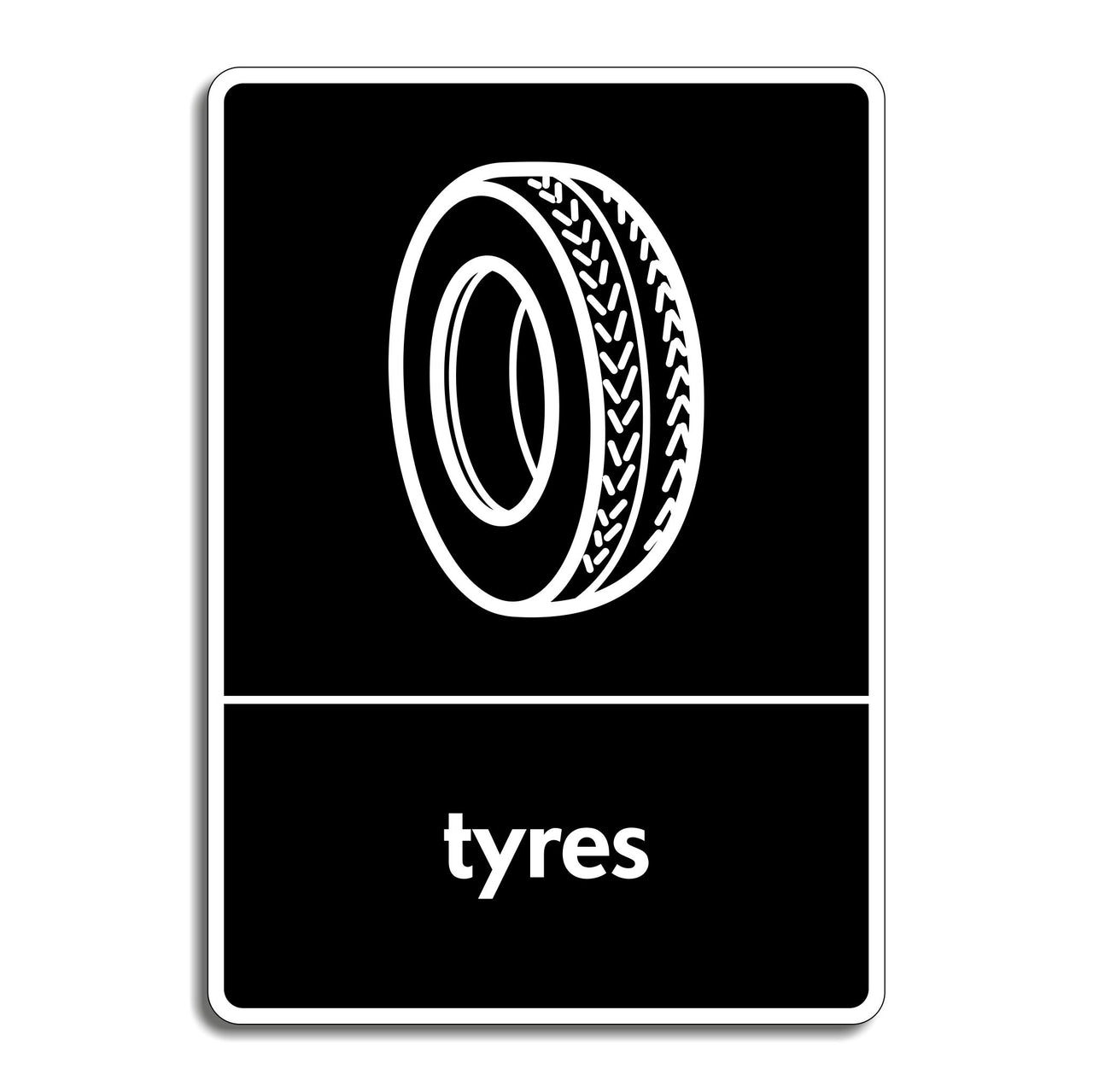 Used Tyres Recycling Sign