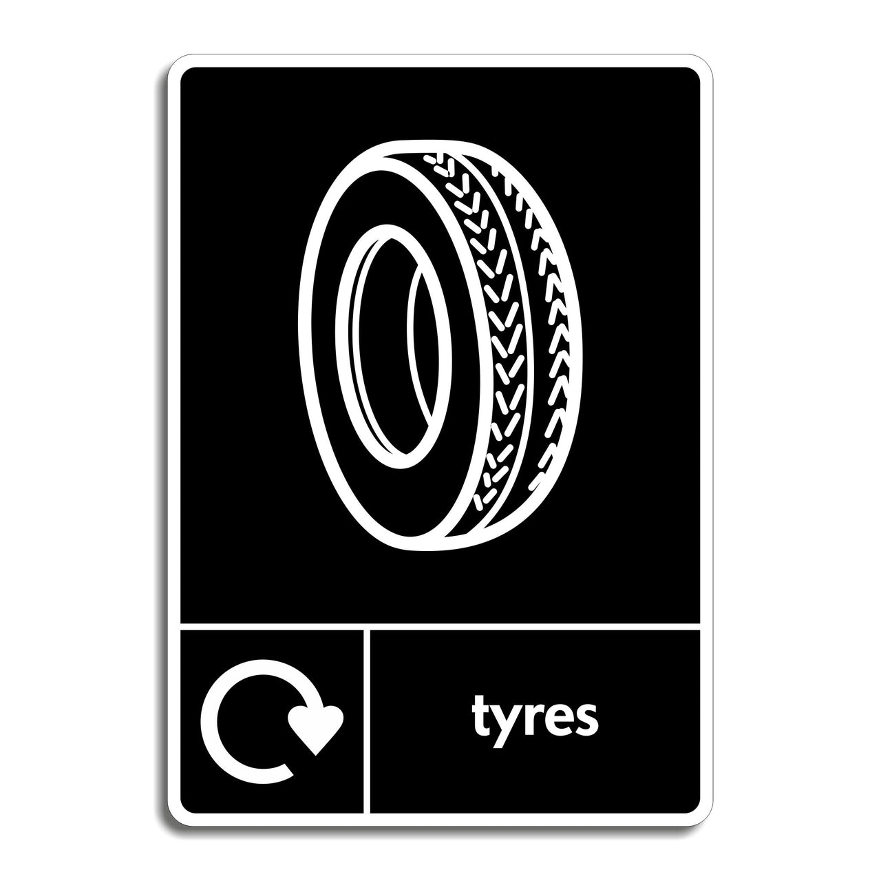 Used Tyres Recycling Sign