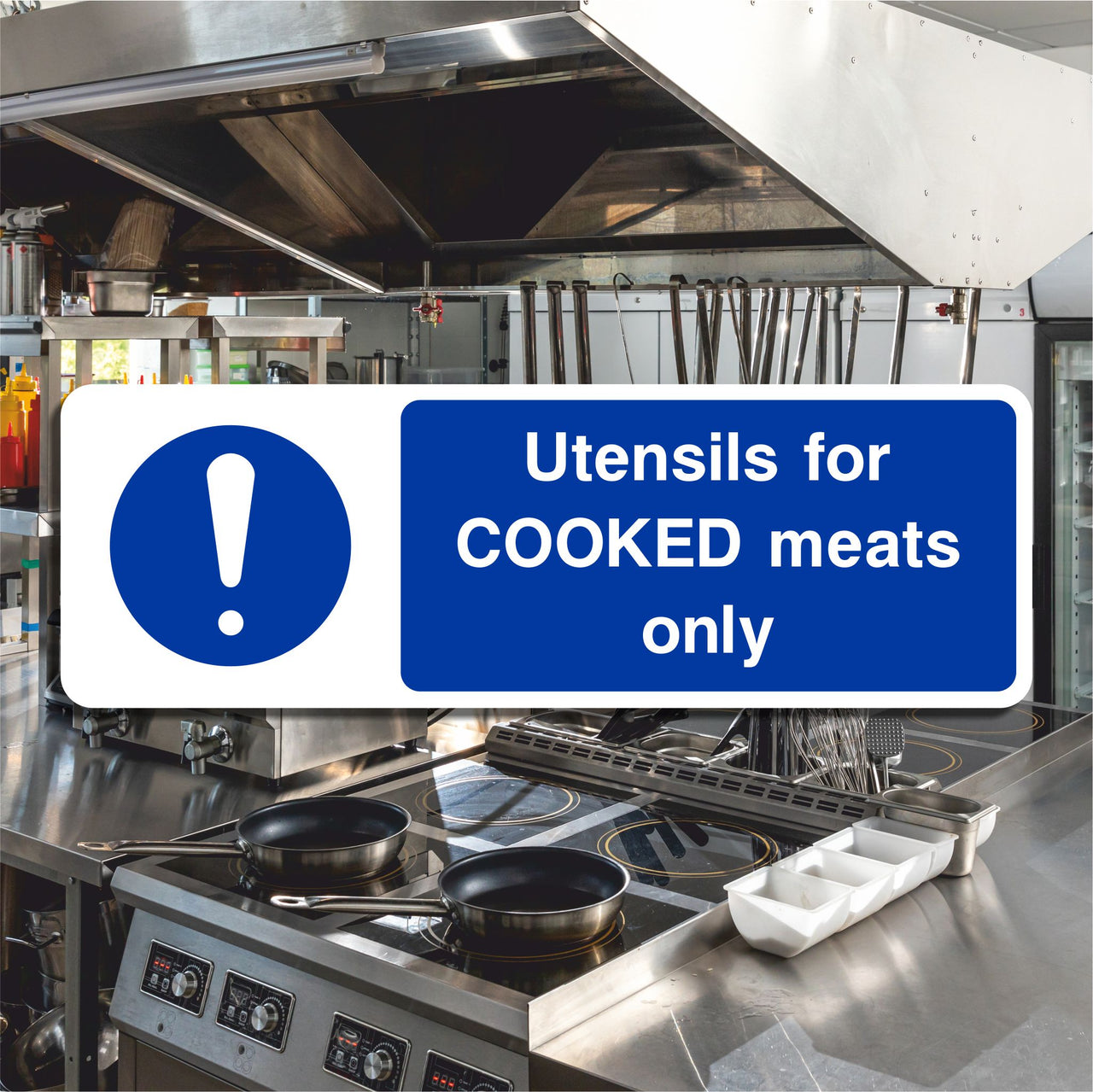 Utensils for Cooked Meats Only Sign
