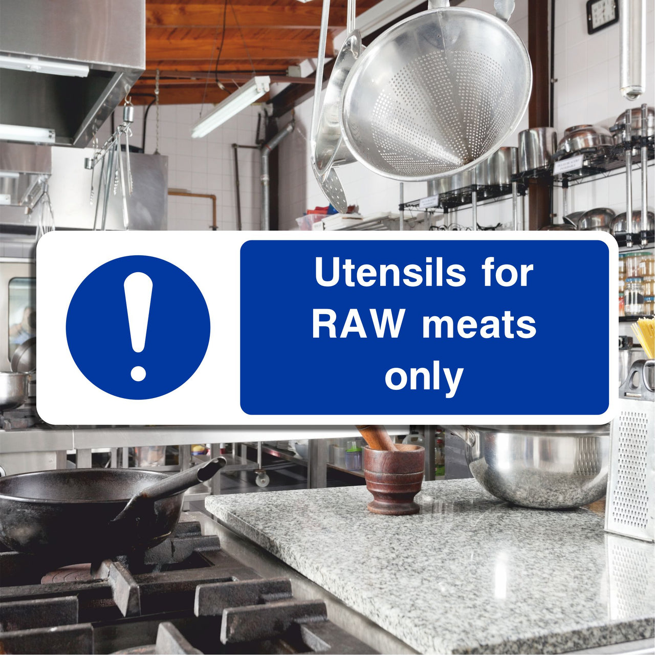 Utensils for Raw Meats Only Sign