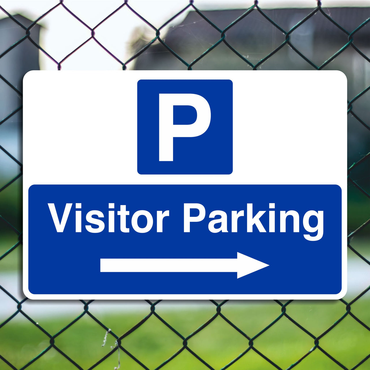 Visitor Parking Sign with a Right Pointing Directional Arrow