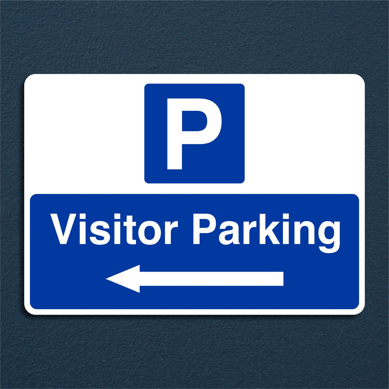 Visitor Parking Sign with a Left Pointing Directional Arrow