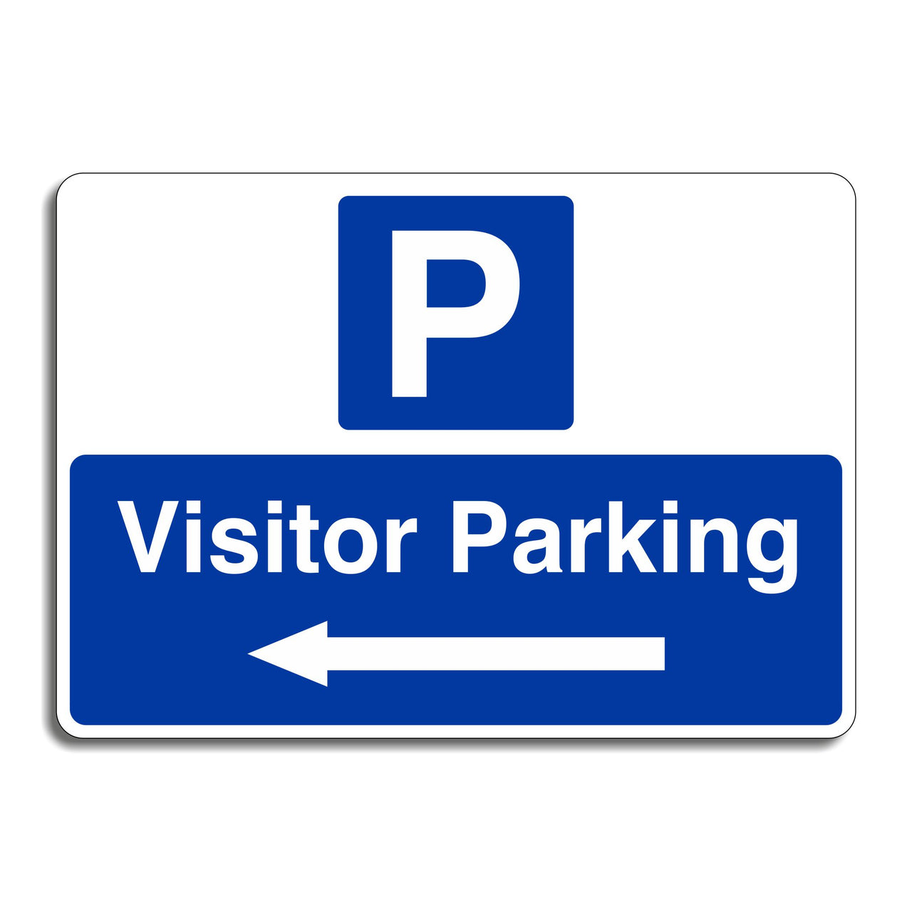 Visitor Parking Sign with a Left Pointing Directional Arrow