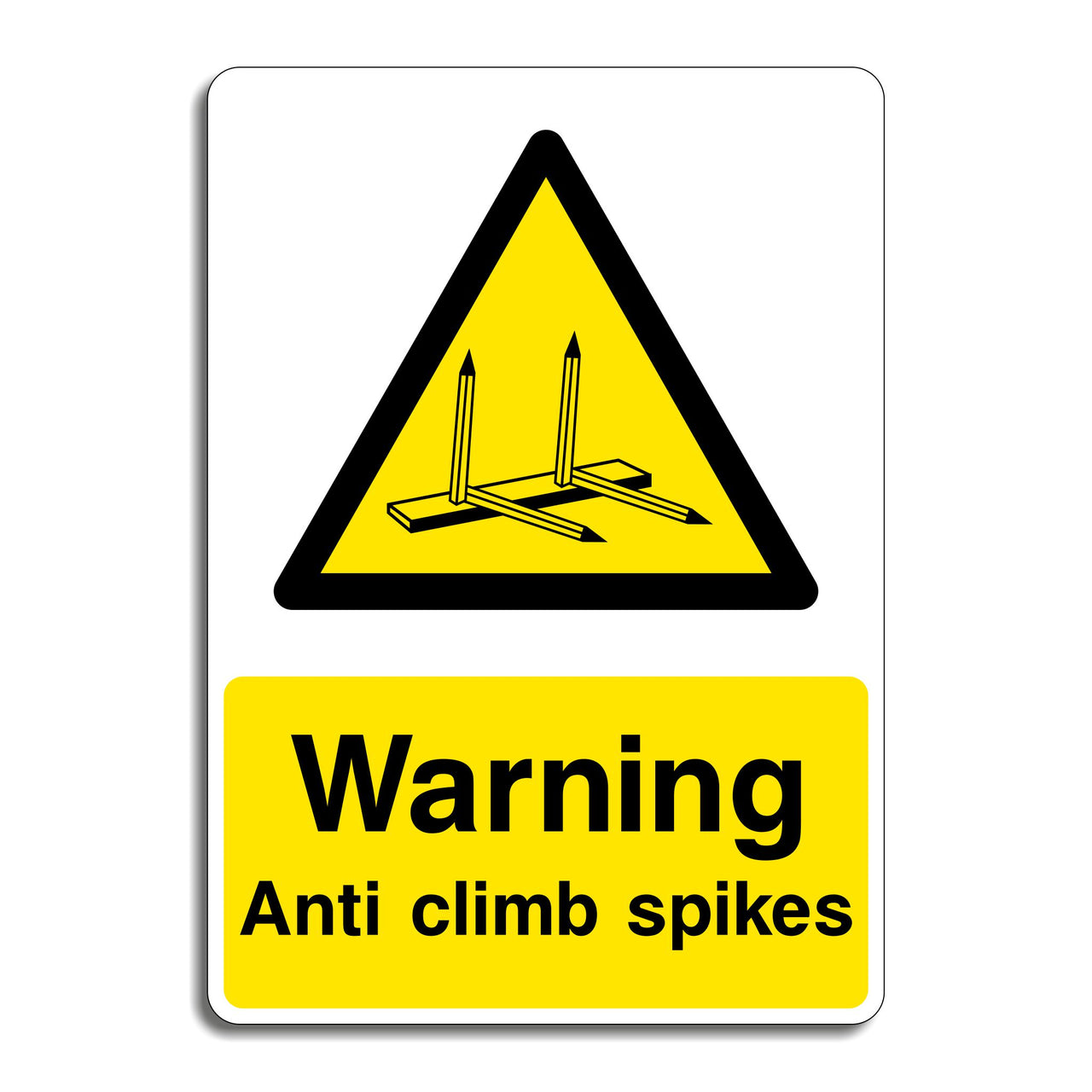 Warning Anti Climb Spikes Sign