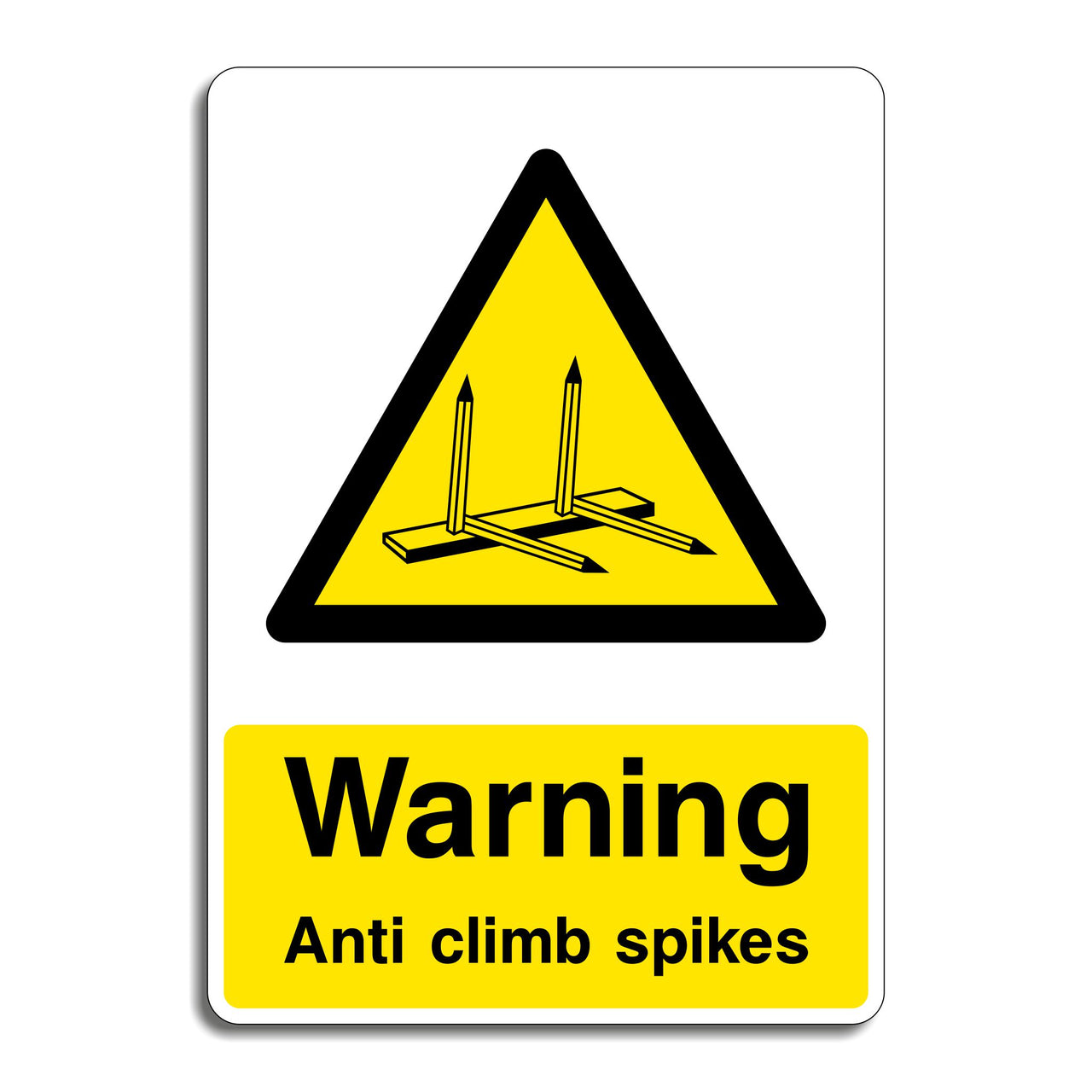 Warning Anti Climb Spikes Sign