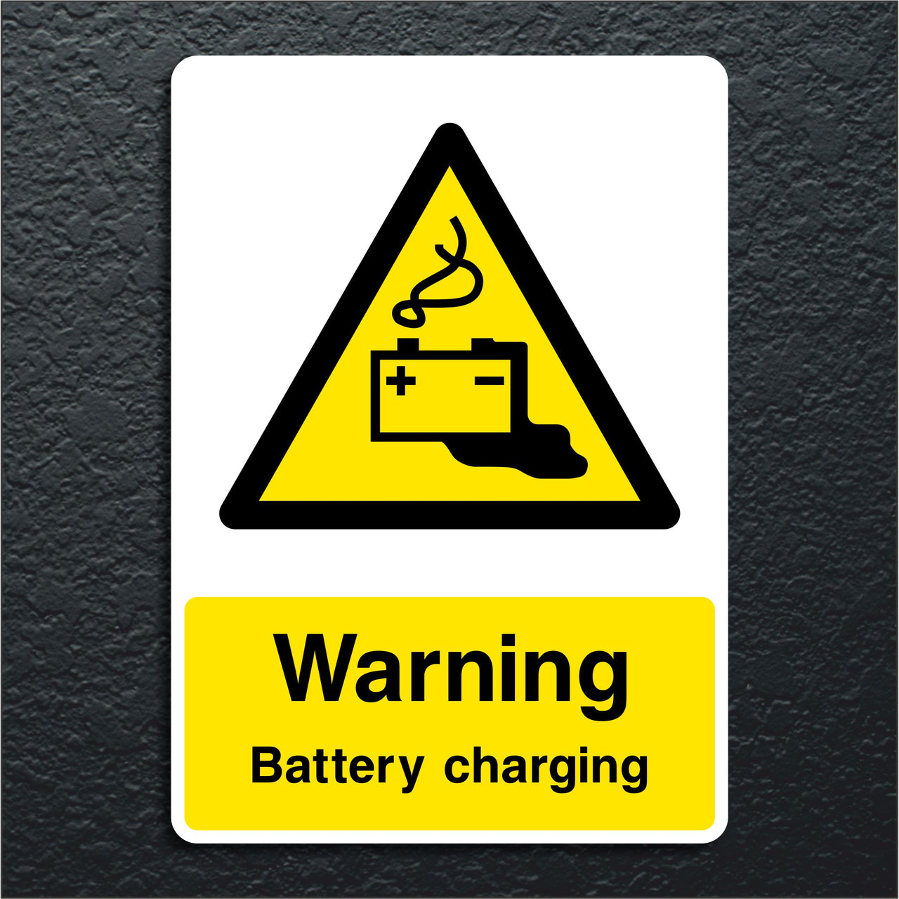 Warning Battery Charging Sign