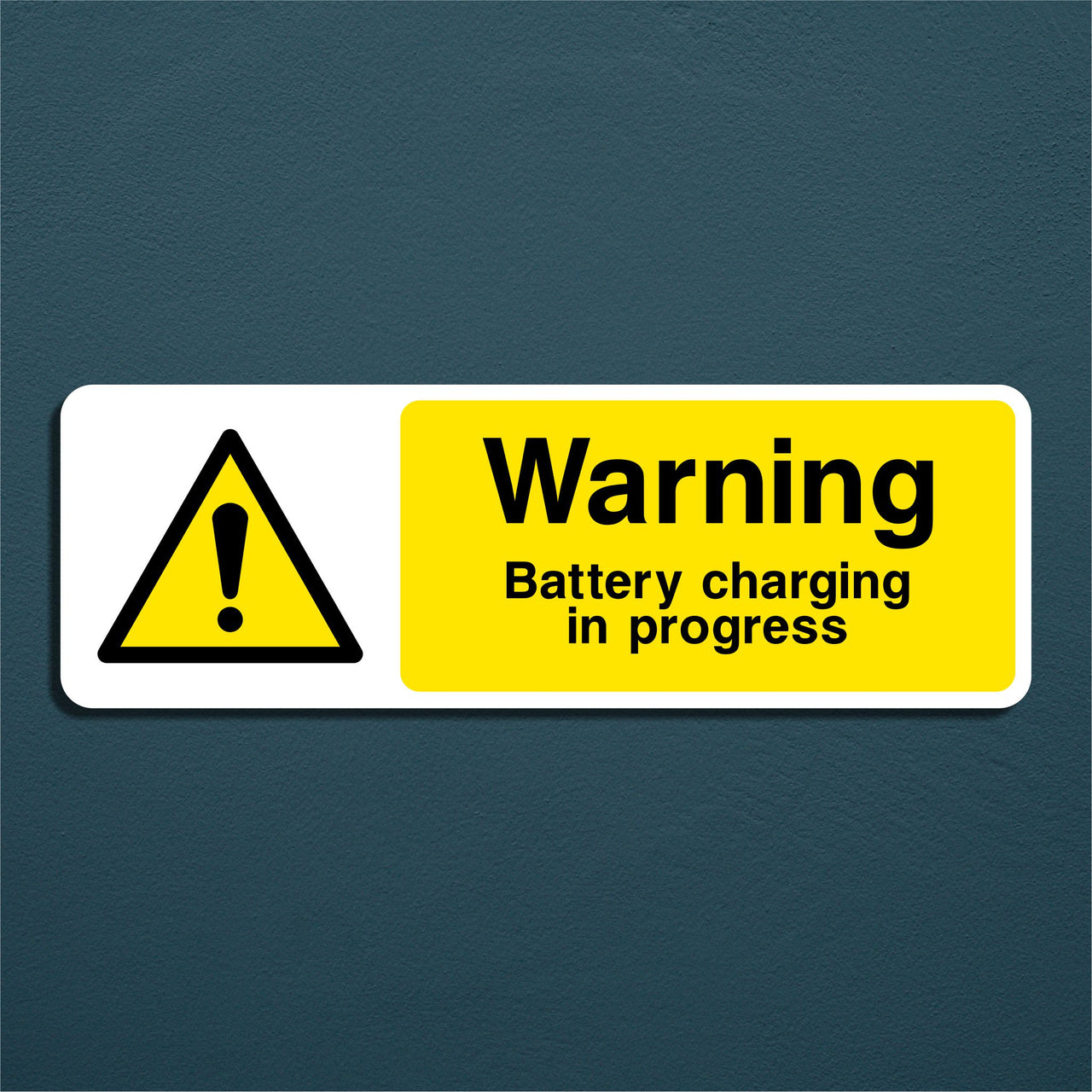 Warning Battery Charging In Progress Sign