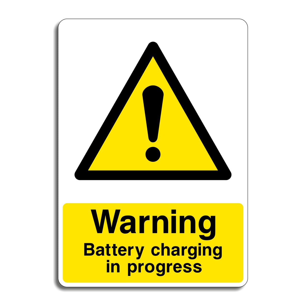 Warning Battery Charging In Progress Sign