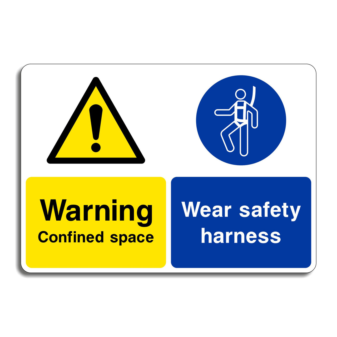Warning Confined Space Wear Safety Harness Sign