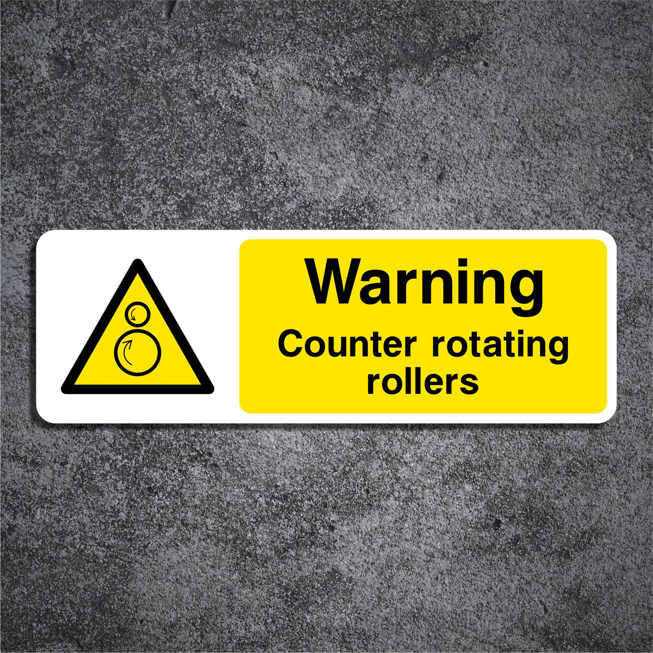Warning Counter Rotating Rollers Sign