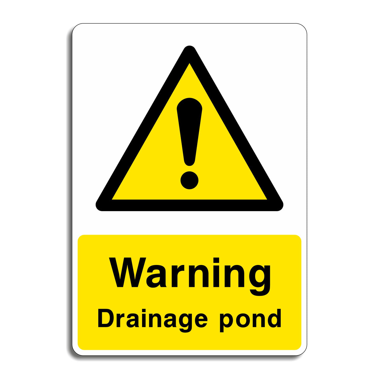 Warning Drainage Pond Sign