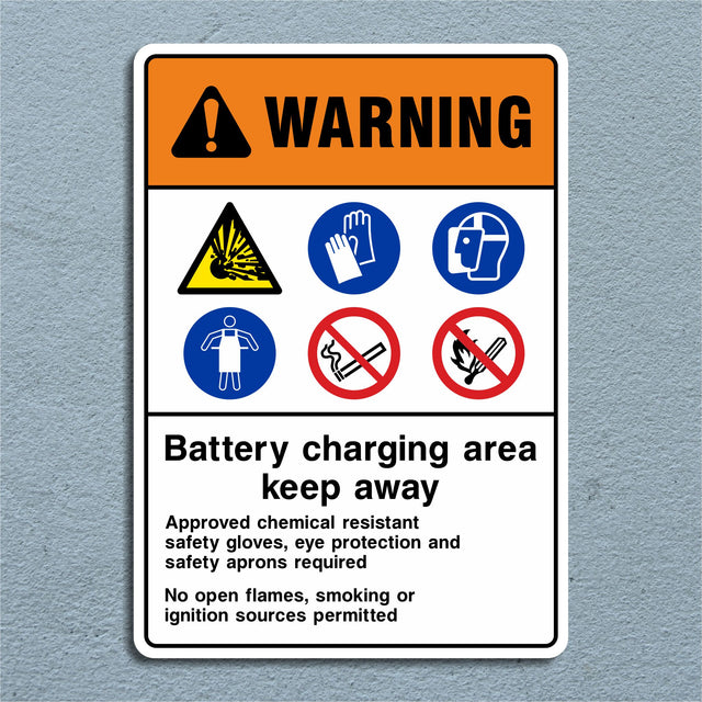 Batteryinfo Signs Warning Battery Charging Area Sign
