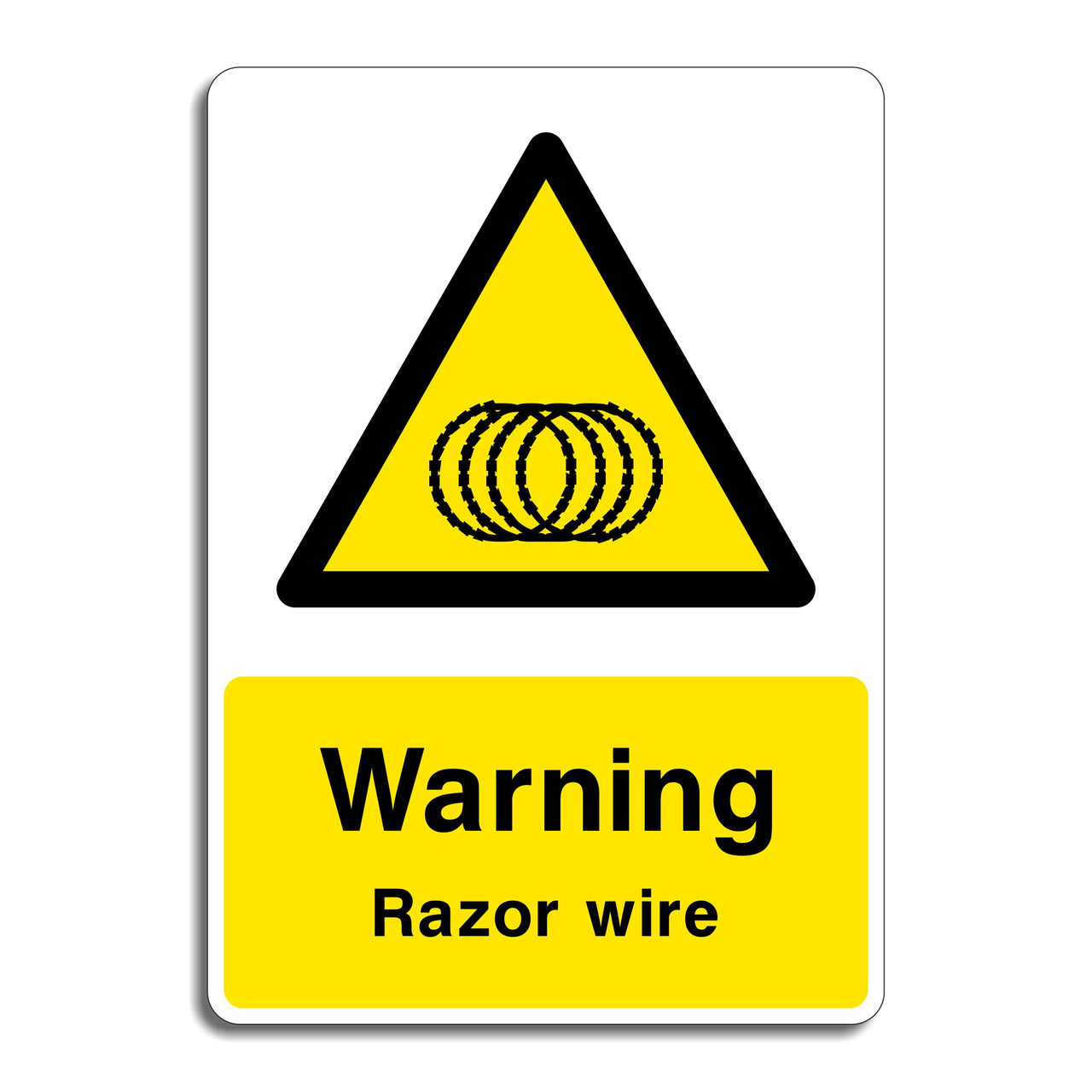 Warning Razor Wire Sign