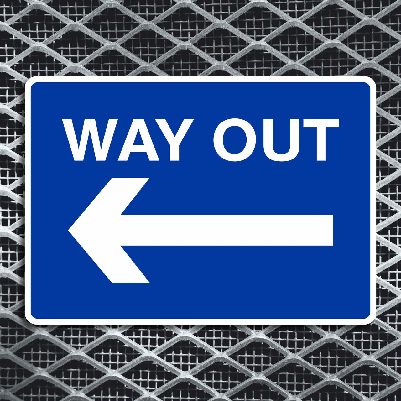 Way Out Sign - Left Pointing Arrow