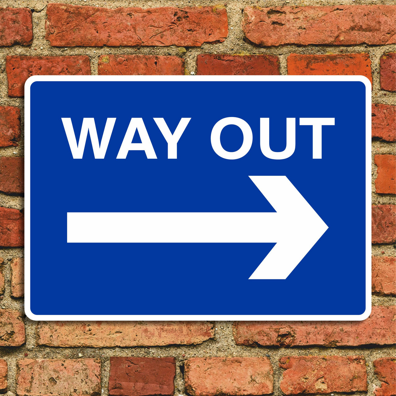 Way Out Sign - Right Pointing Arrow
