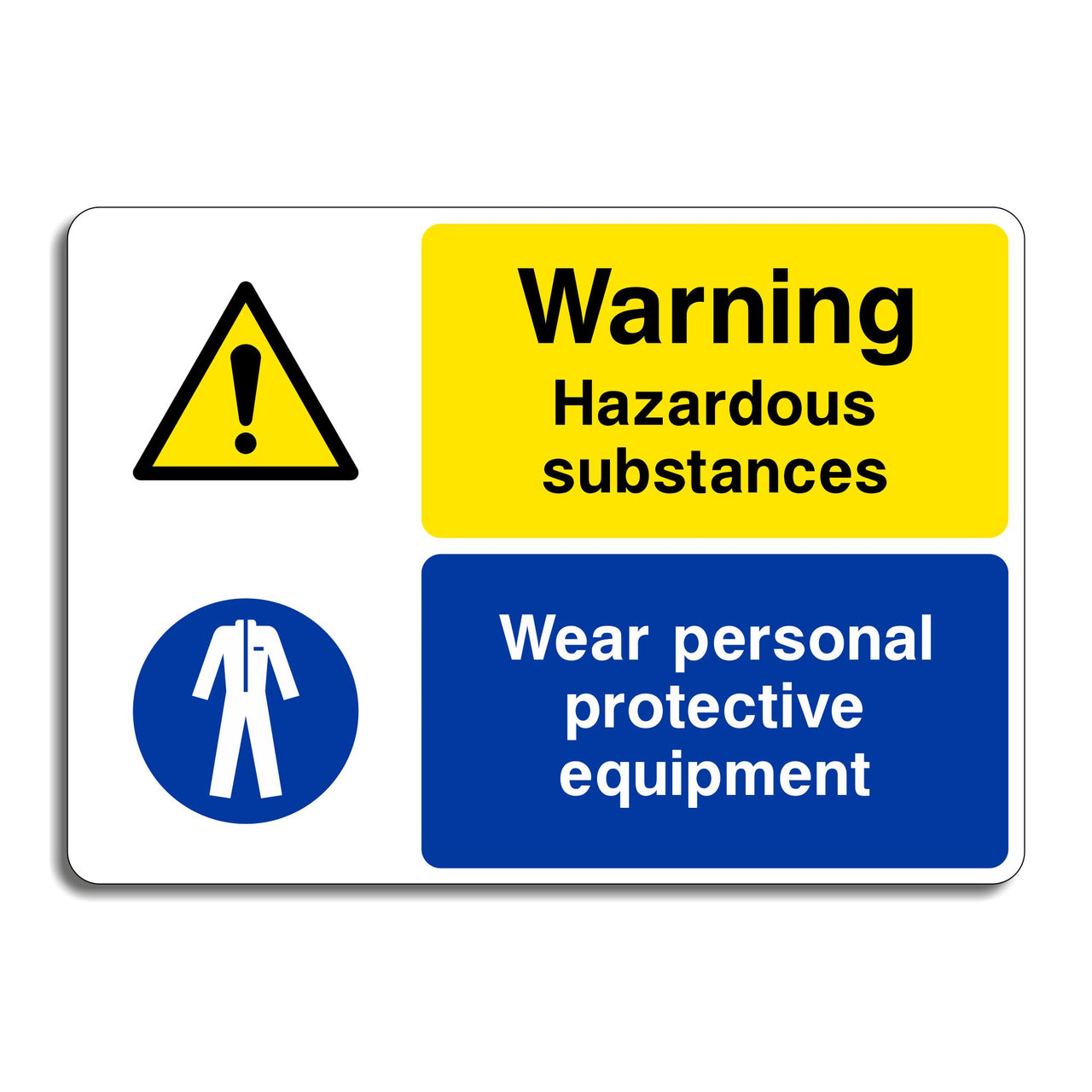 Warning Hazardous Substances Wear Personal Protective Equipment Sign