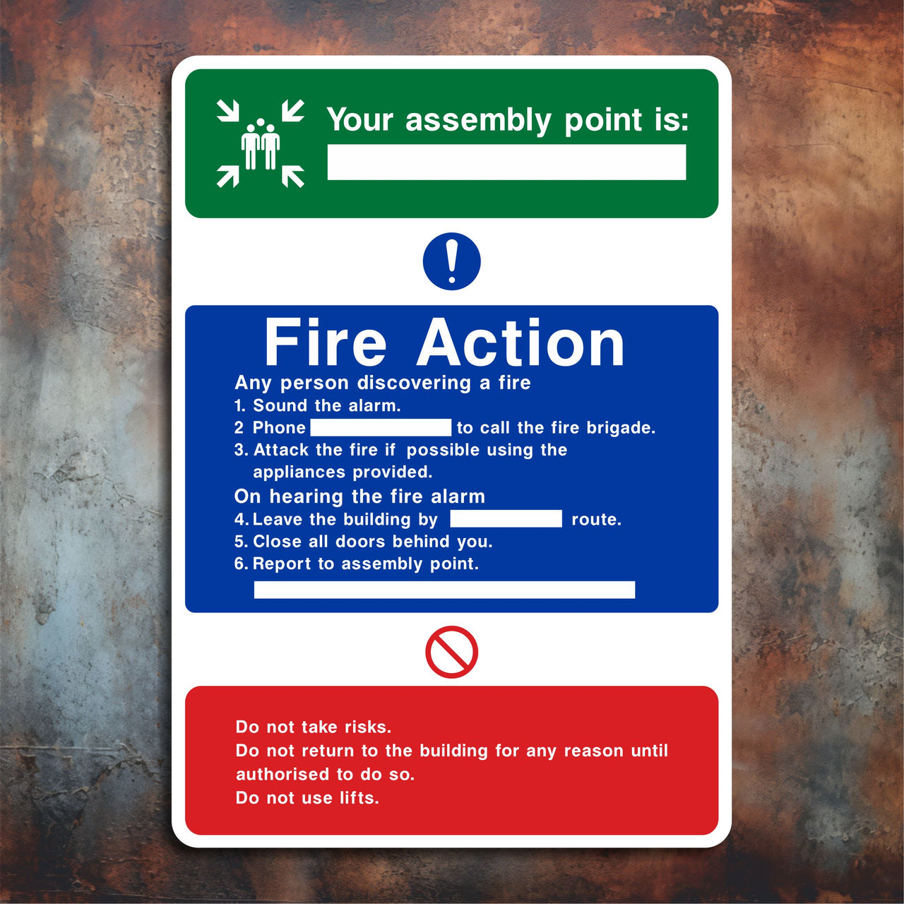 Your Assembly Point Fire Action Sign