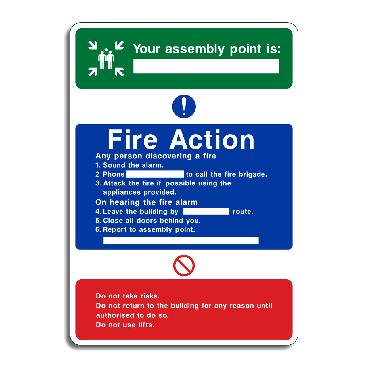 Your Assembly Point Fire Action Sign